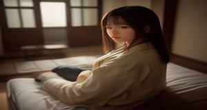 林晓雯，儿童语言发育研究者，在明亮办公室里专注查阅婴幼儿发育资料，画面专业温和